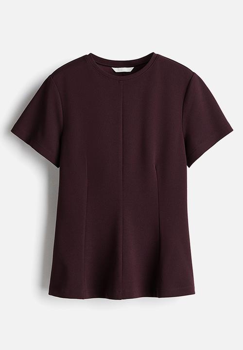 H&M - Waisted top - burgundy