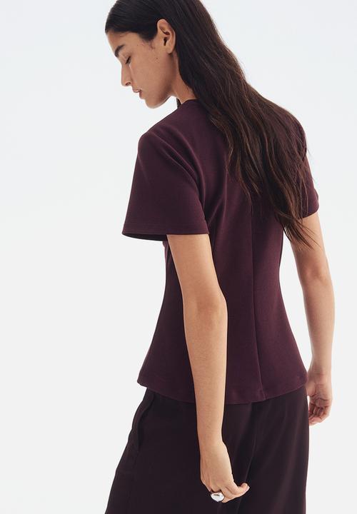 H&M - Waisted top - burgundy