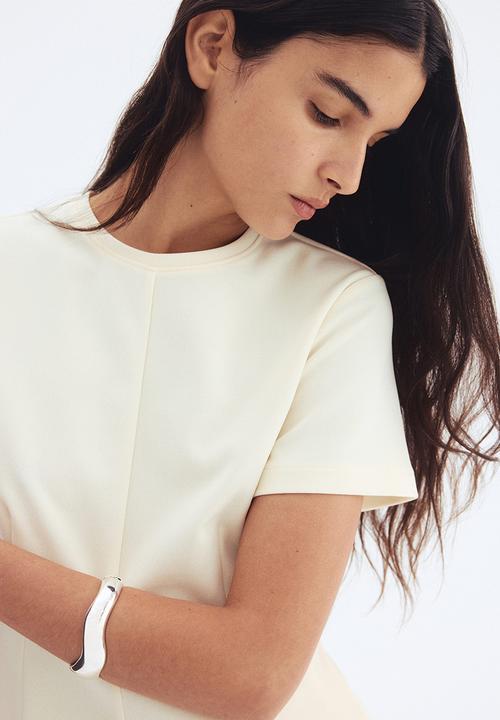H&M - Waisted top - pale yellow