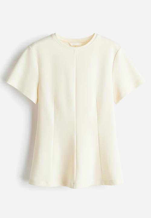 H&M - Waisted top - pale yellow