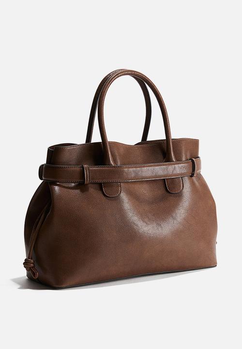 H&M - Belt-detail tote bag - dark brown