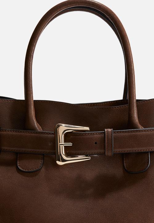 H&M - Belt-detail tote bag - dark brown