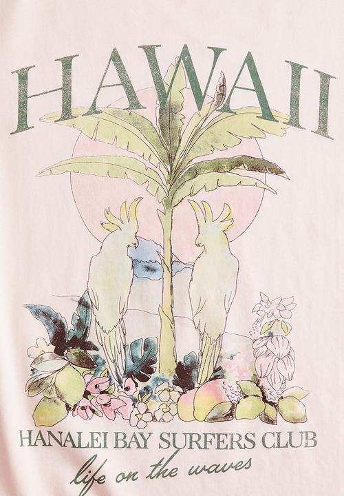 H&M - Printed t-shirt - powder pink hawaii