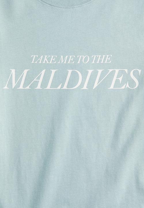 H&M - Printed t-shirt - light turquoise/maldives