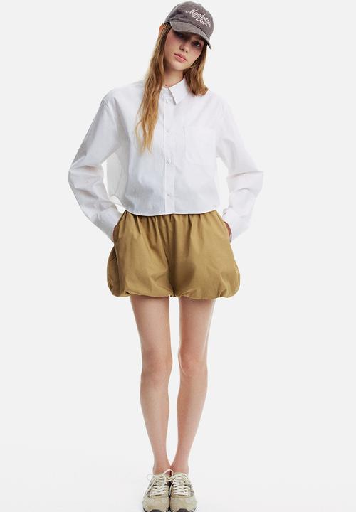 H&M - Cropped cotton shirt - white