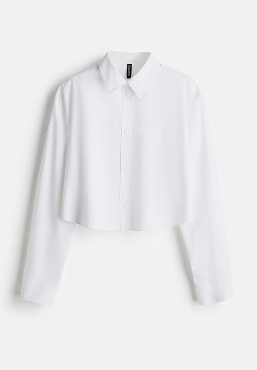 H&M - Cropped cotton shirt - white
