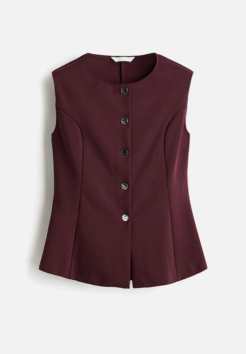 H&M - Interlock waistcoat - burgundy