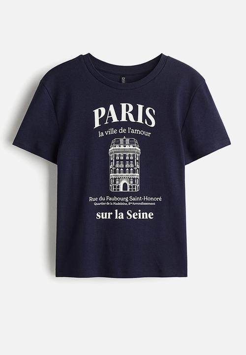 H&M - Cotton t-shirt - navy blue/paris