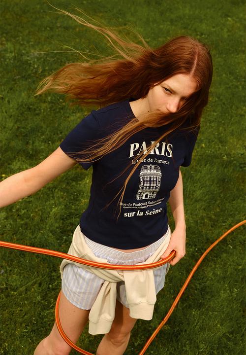 H&M - Cotton t-shirt - navy blue/paris