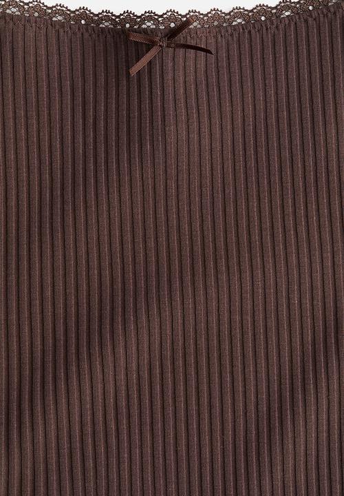 H&M - Lace-trimmed strappy top - brown