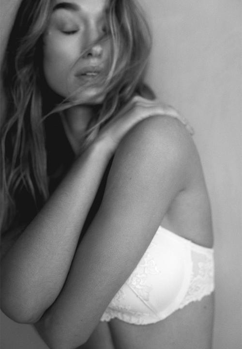 H&M - Lace push-up bra - light  pink