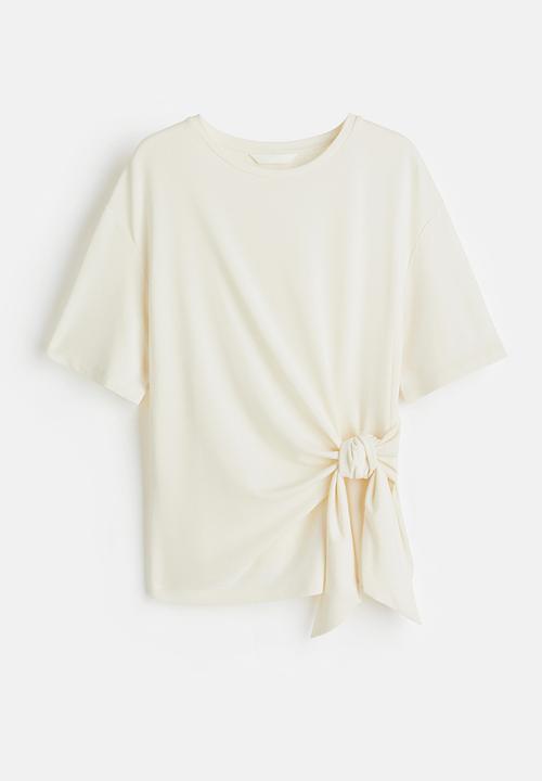 H&M - Tie-detail top - white