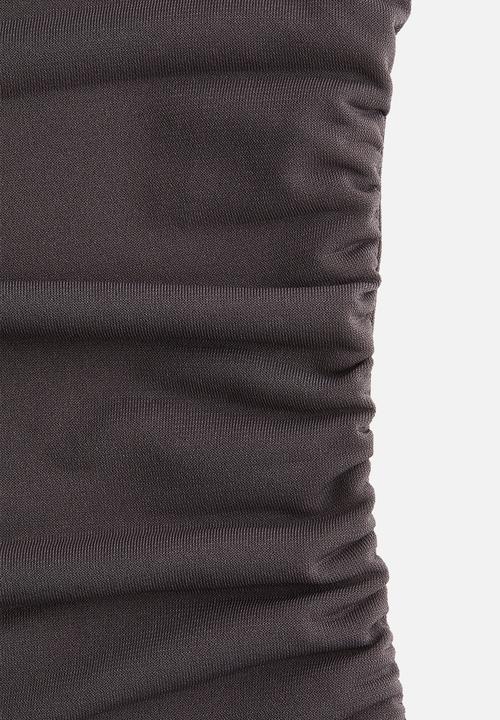 H&M - Draped cap-sleeved top - dark grey