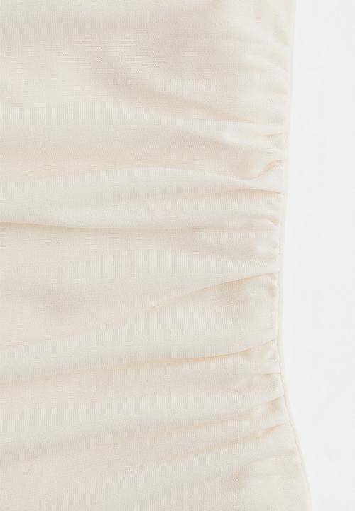 H&M - Draped cap-sleeved top - cream