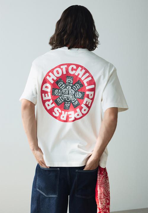 H&M - Loose fit t-shirt - white & red hot chili peppers