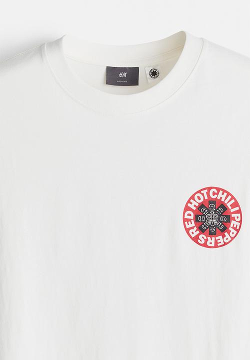 H&M - Loose fit t-shirt - white & red hot chili peppers