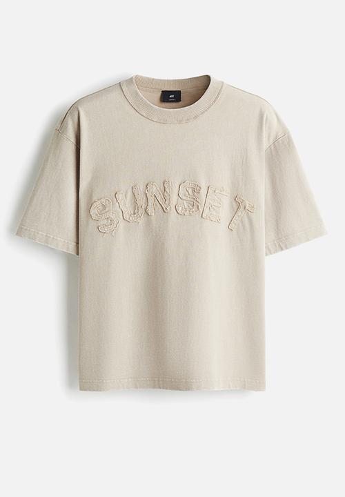 H&M - Loose fit printed t-shirt - beige sunset