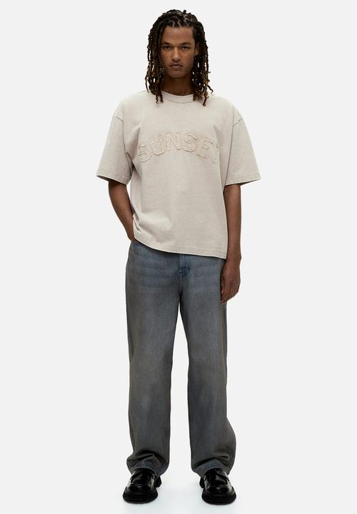H&M - Loose fit printed t-shirt - beige sunset