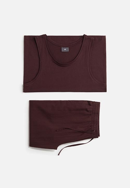 H&M - Pyjama vest top and bottoms - aubergine purple