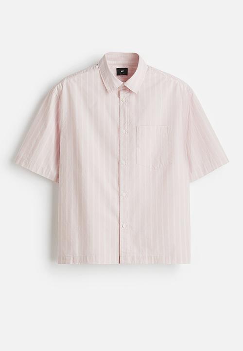 H&M - Regular fit boxy-style poplin shirt - pink striped