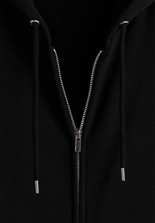 H&M - Loose  fit zip-through hoodie - black