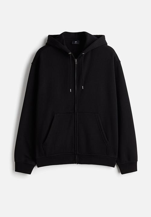 H&M - Loose  fit zip-through hoodie - black