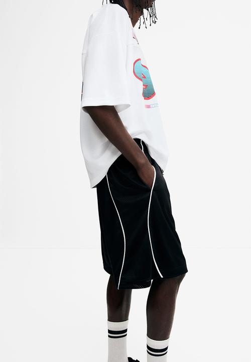 H&M - Relaxed fit mesh shorts - black