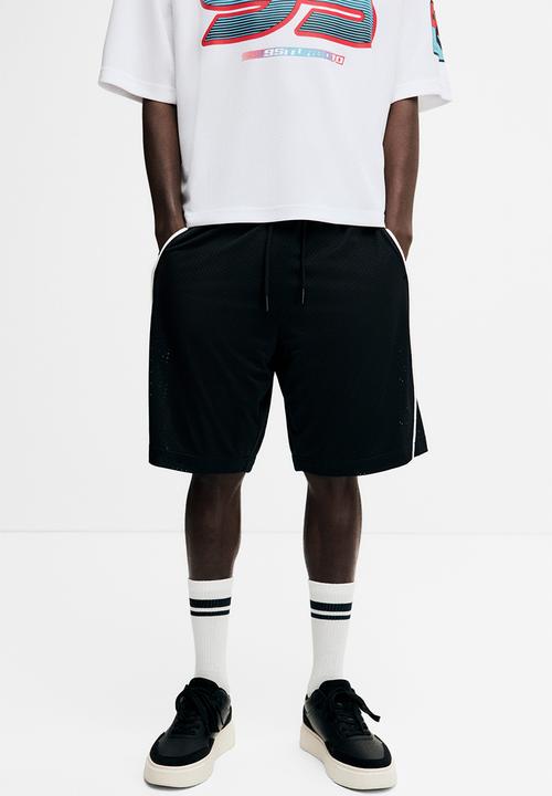 H&M - Relaxed fit mesh shorts - black