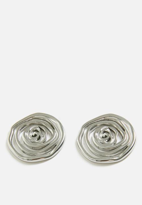 Tessa Design - Jayden spiral studded earrings - silver