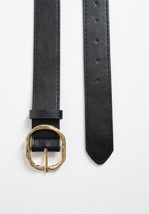 boohoo - Angled Buckle Belt- black