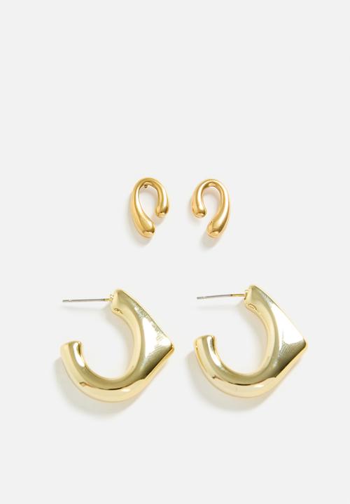 Tessa Design - Cynthia curved hoop earrings - gold