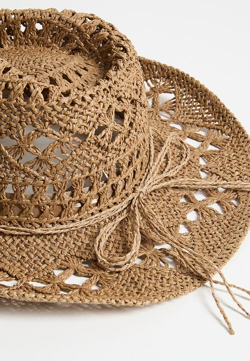 boohoo - Straw Western Cowboy Hat- tan