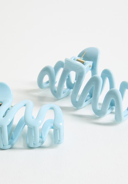 boohoo - Wave Claw Clip 2 Pack - Blue