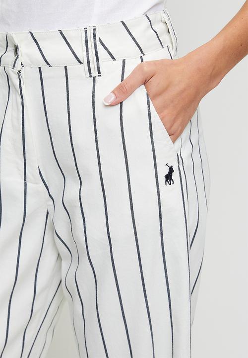 POLO - Sarah striped wide leg chino - off white