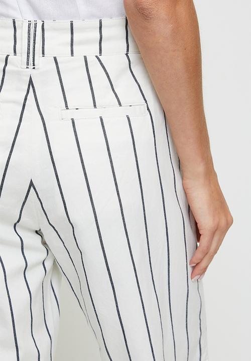 POLO - Sarah striped wide leg chino - off white
