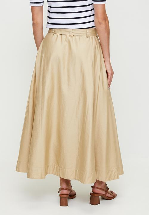 POLO - Wmn jane flare skirt - stone