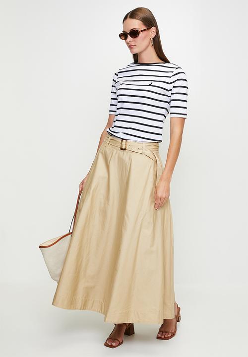 POLO - Wmn jane flare skirt - stone