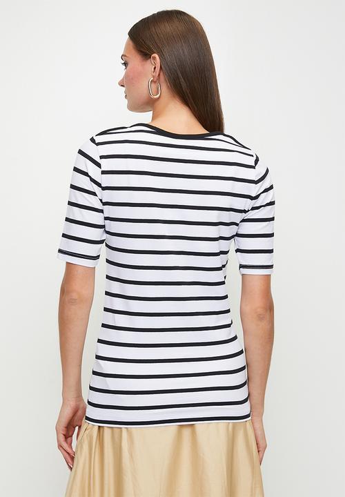 POLO - Ariana ms t-shirt - black and white