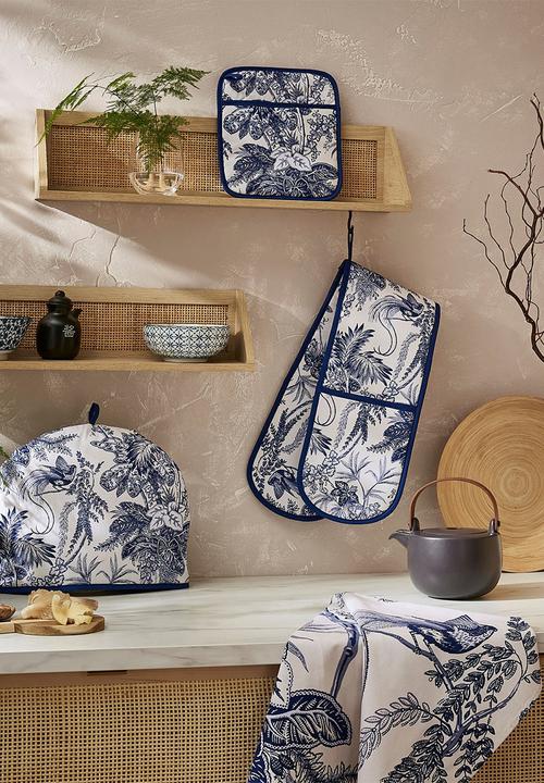 Ulster Weavers - Willow Toile Double Oven Glove - Blue