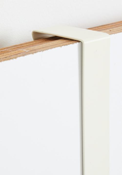 Maisonware - Over the door 5 wooden hooks 35cm x 22cm - White