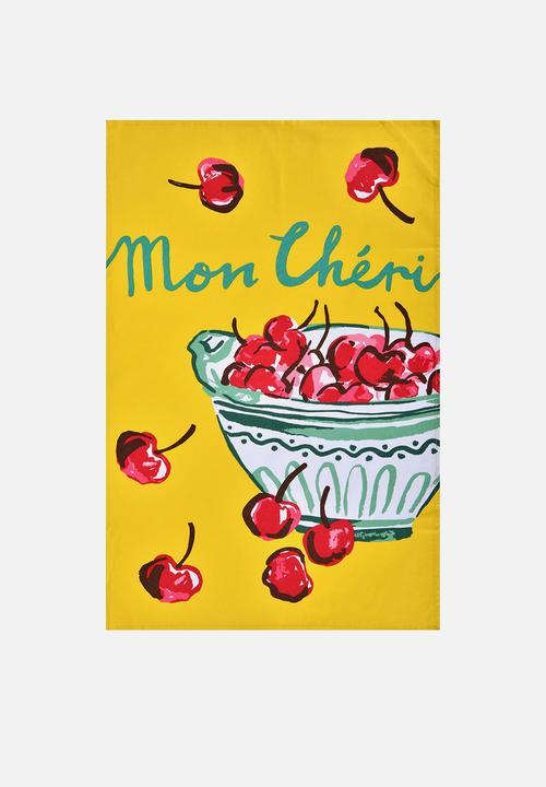 Ulster Weavers - Summer Fruits Cheri Cotton Tea Towel - Yellow
