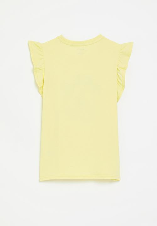 POLO - Girls jessica frill sleeve tee - soft yellow