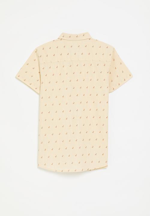 POLO - Boys jude monogram ss shirt - sand