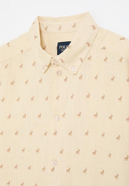 POLO - Boys jude monogram ss shirt - sand