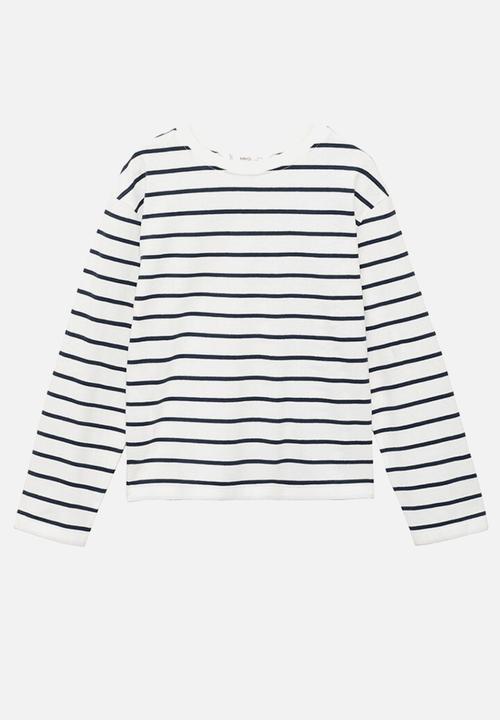 MANGO - T-shirt stripes - navy