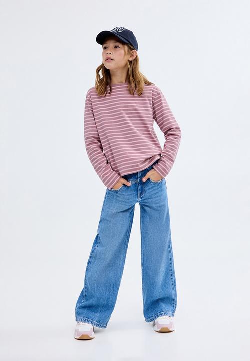 MANGO - T-shirt stripes - pink