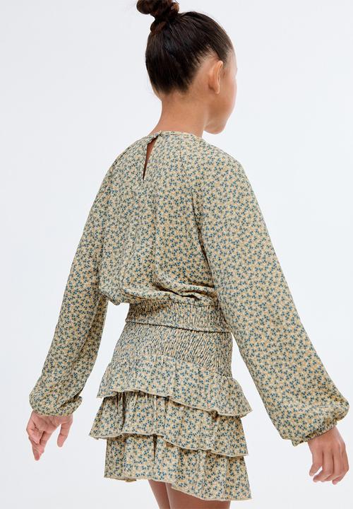 MANGO - T-shirt floriset - green