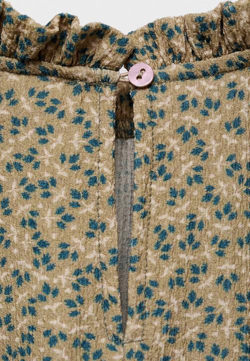 MANGO - T-shirt floriset - green