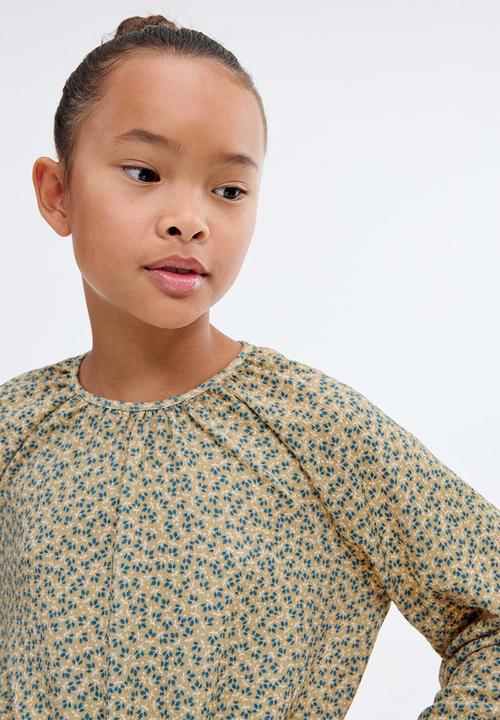MANGO - T-shirt floriset - green