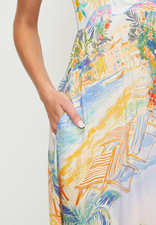 MILLA - Printed landscape maxi dress - multi